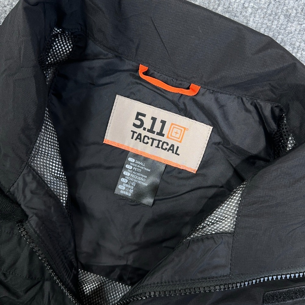 5.11 Tactical Jacket Tac Dry Rain Shell Men Small Black  Waterproof Windbreaker - Picture 3 of 12